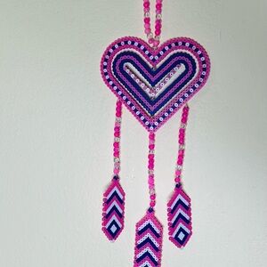 Pink and Blue Heart Dreamcatcher